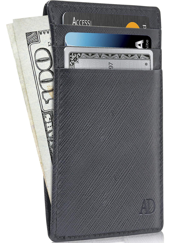 Genuine Leather Slim Card Holder – RFID Blocking, Minimalist