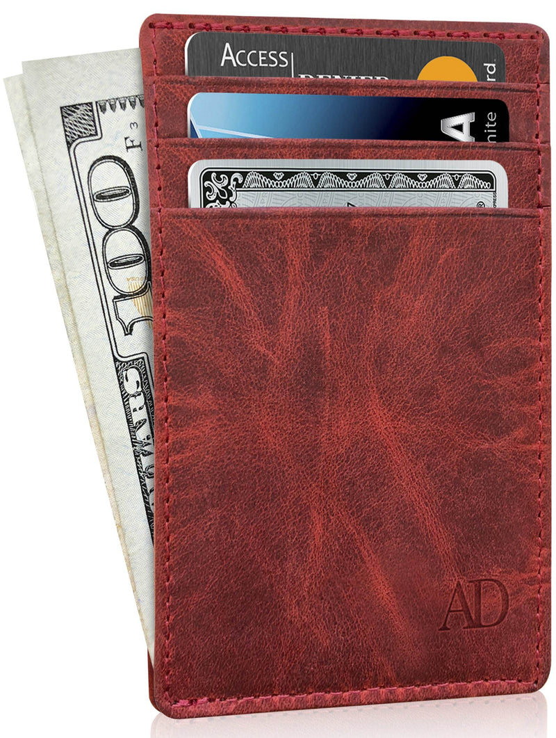 Genuine Leather Slim Card Holder – RFID Blocking, Minimalist