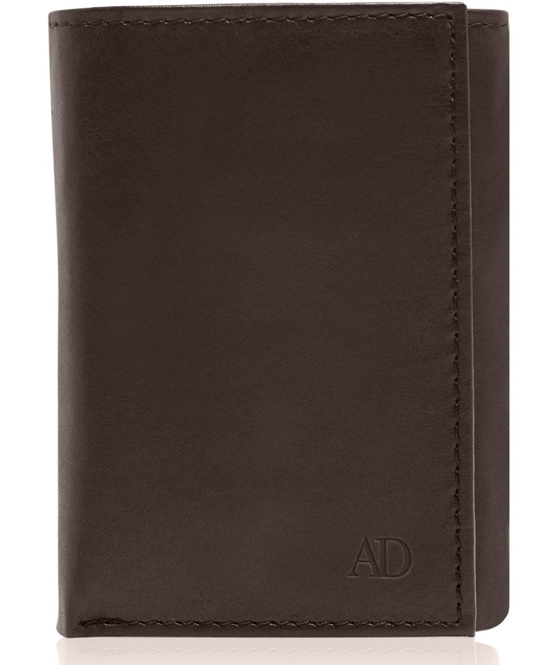 Genuine Leather Slim Trifold Wallet – ID Window, RFID Blocking