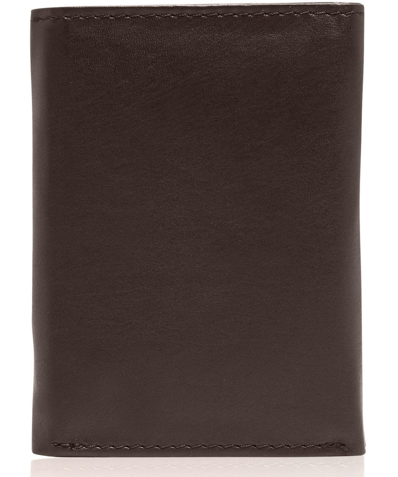 Genuine Leather Slim Trifold Wallet – ID Window, RFID Blocking