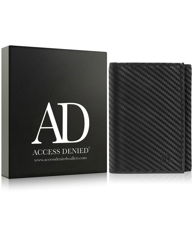 Genuine Leather Slim Trifold Wallet – ID Window, RFID Blocking