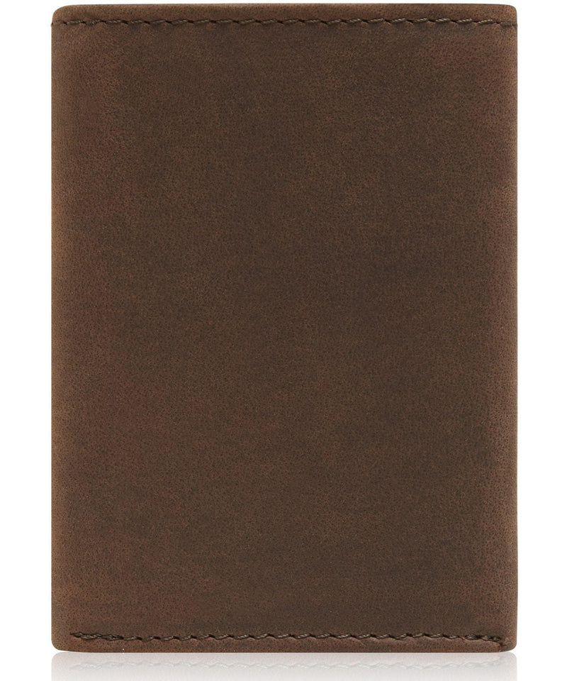 Genuine Leather Slim Trifold Wallet – ID Window, RFID Blocking