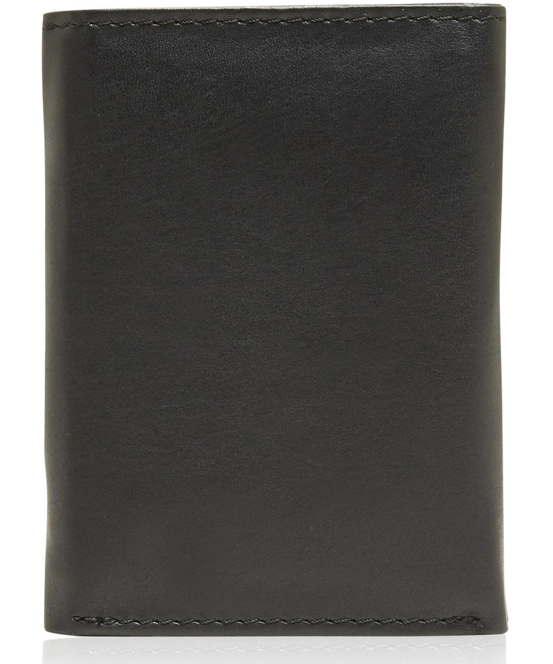 Genuine Leather Slim Trifold Wallet – ID Window, RFID Blocking