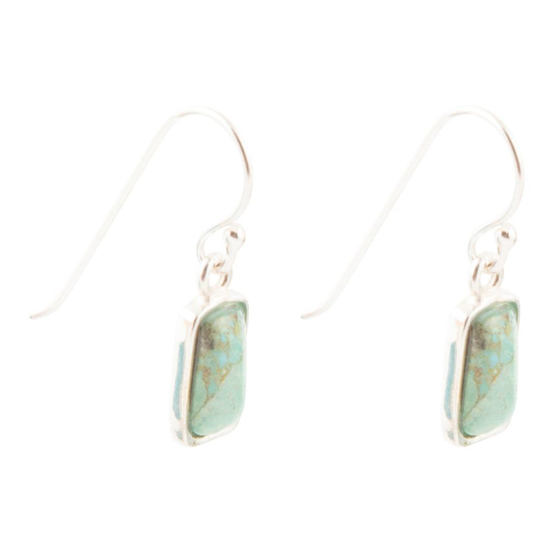 Small Blue Turquoise and Sterling Silver Drop Earrings