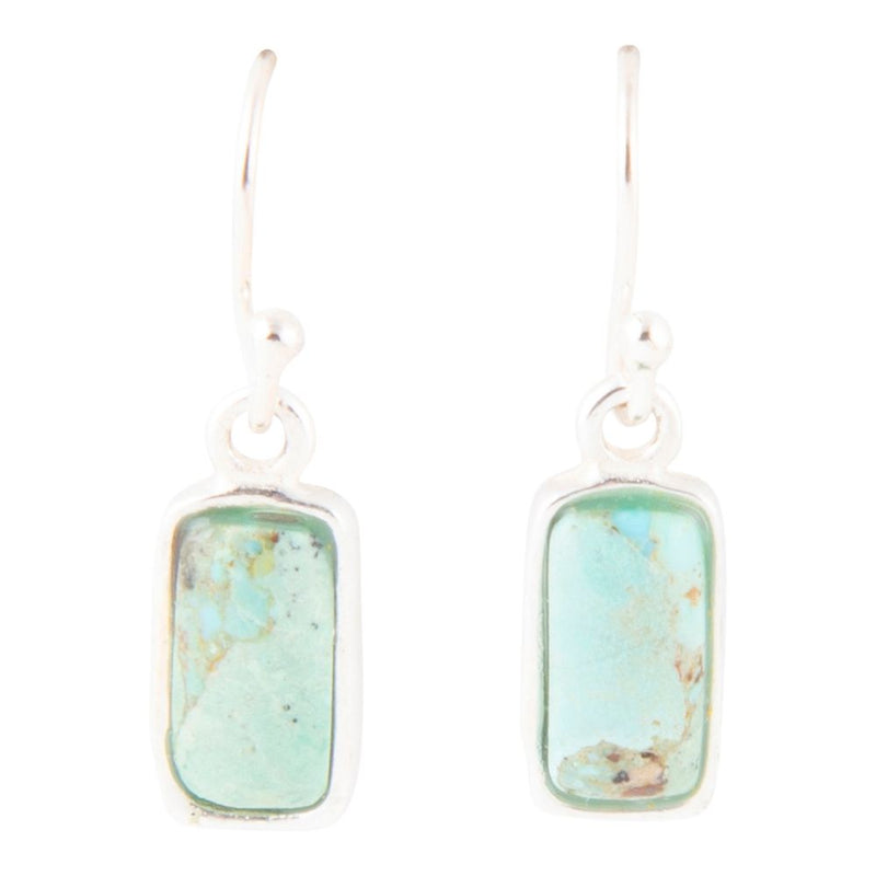 Small Blue Turquoise and Sterling Silver Drop Earrings