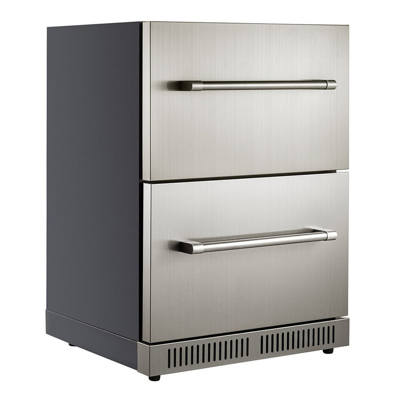 Small Double Drawer Stainless Steel Built-In Undercounter Beverage Refrigerator, 5.1 Cu.Ft. (SAK50273)