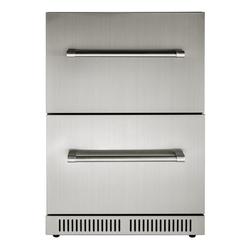 Small Double Drawer Stainless Steel Built-In Undercounter Beverage Refrigerator, 5.1 Cu.Ft. (SAK50273)