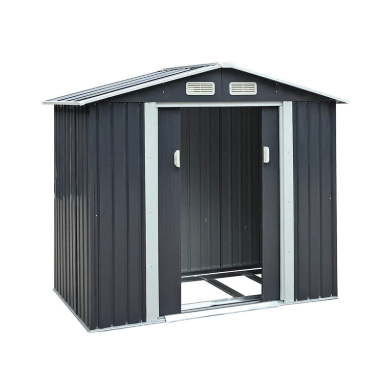 [04X07FT] Alora Small Outdoor Garden Backyard Storage Tool Shed W/ Sliding Door (SAK59938)