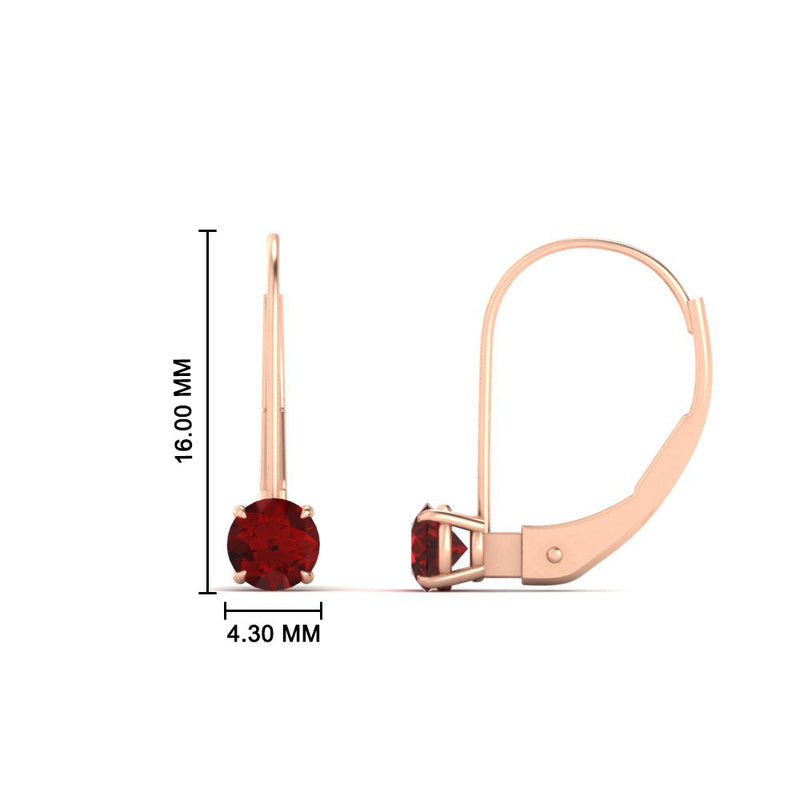 Small Round Diamond Studs Lever Back Earring