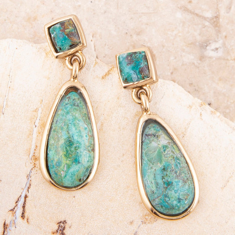 Smooth Teardrop Earring - Chrysocolla