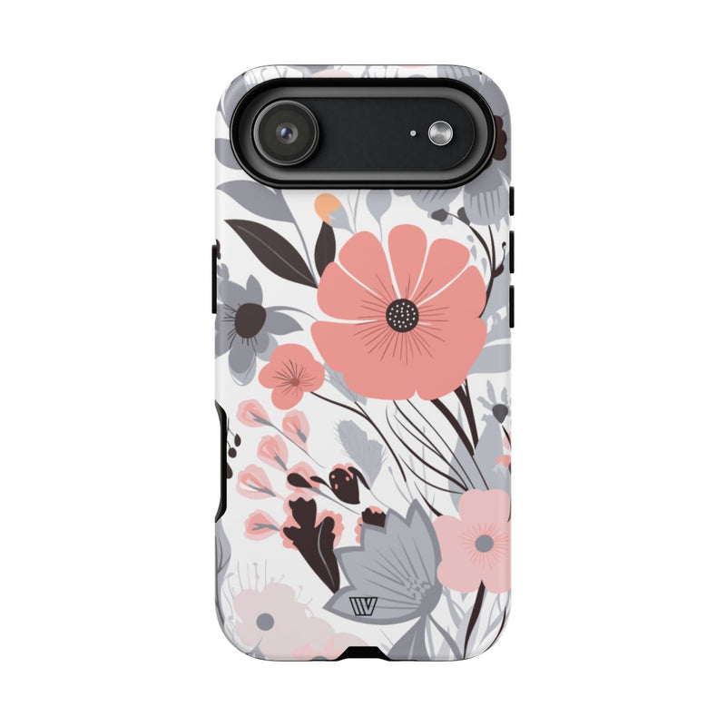 GRAY PASTEL FLOWERS | Tough Phone Case