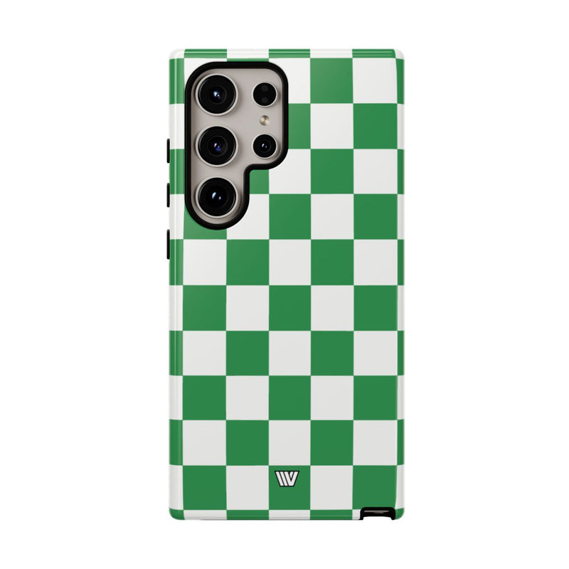 GREEN WHITE CHECKERBOARD | Tough Phone Case