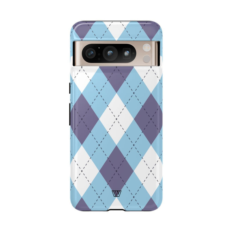 BLUE WHITE PURPLE ARGYLE | Tough Phone Case