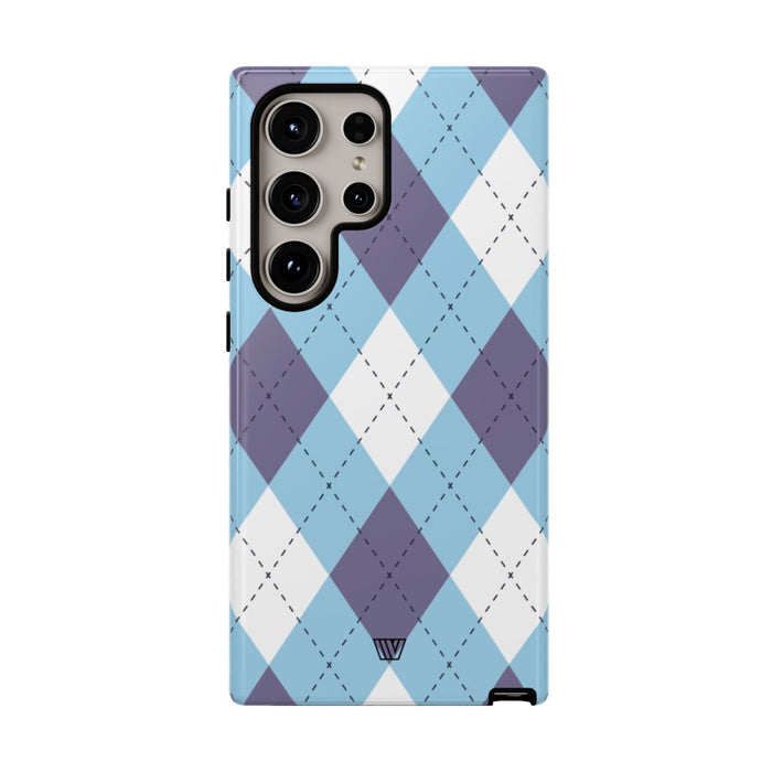 BLUE WHITE PURPLE ARGYLE | Tough Phone Case