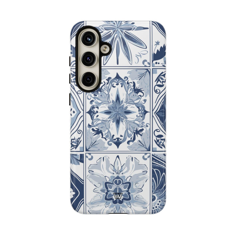 BLUE WHITE TILE | Tough Phone Case