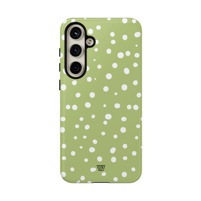 PALE OLIVE DOTS | Tough Phone Case