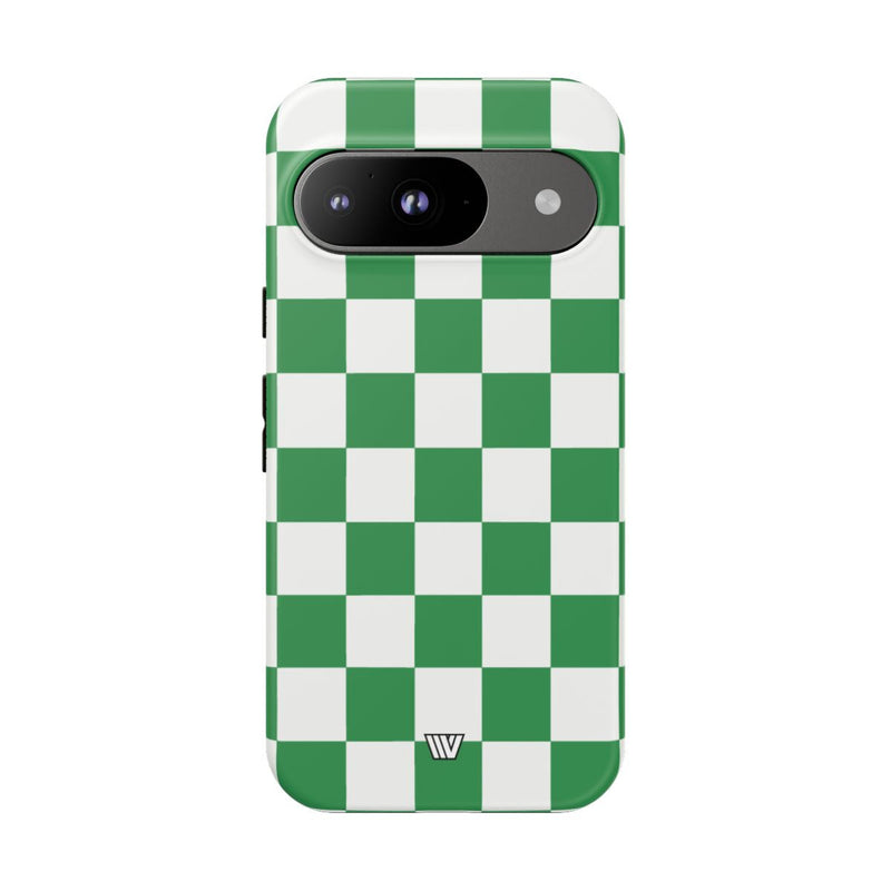 GREEN WHITE CHECKERBOARD | Tough Phone Case