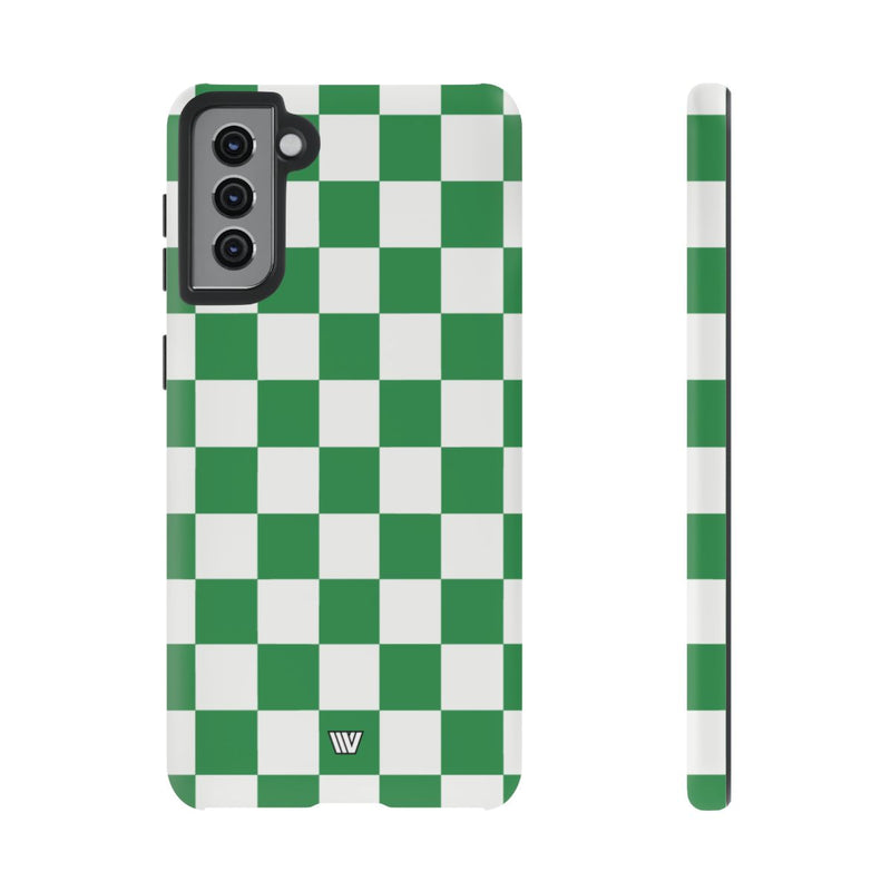 GREEN WHITE CHECKERBOARD | Tough Phone Case