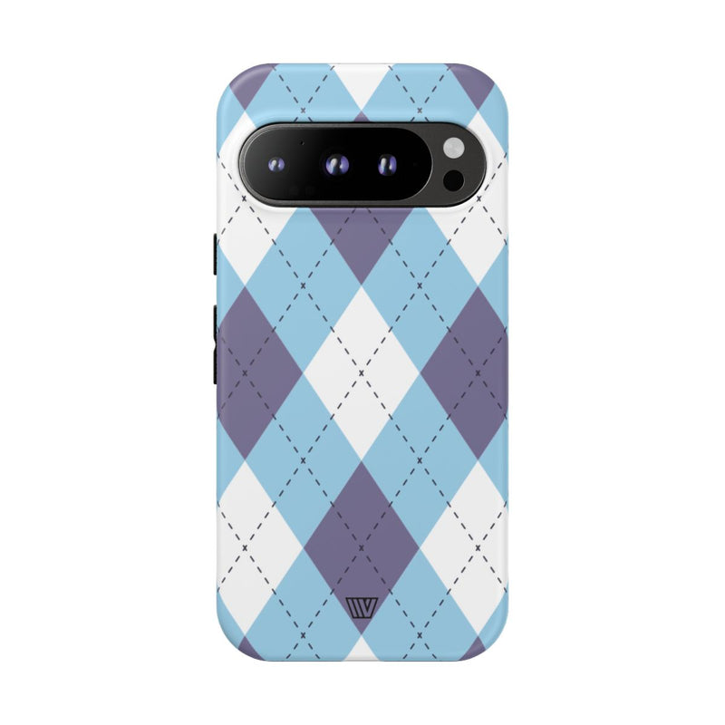 BLUE WHITE PURPLE ARGYLE | Tough Phone Case