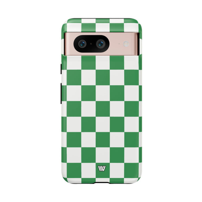 GREEN WHITE CHECKERBOARD | Tough Phone Case