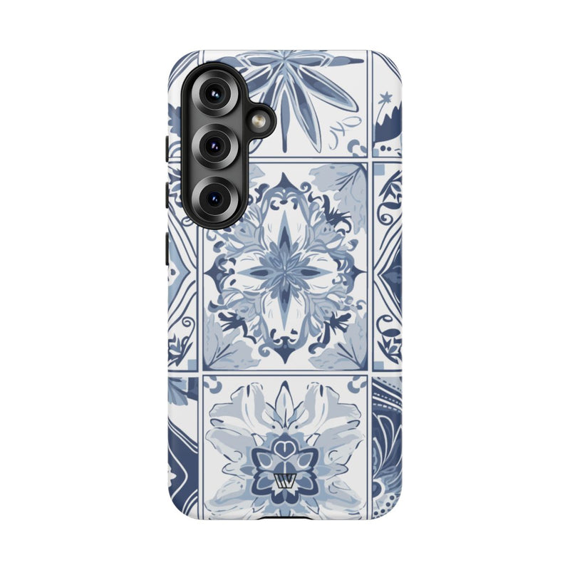 BLUE WHITE TILE | Tough Phone Case