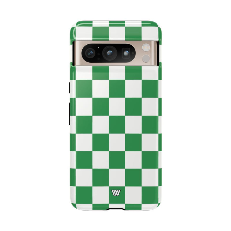 GREEN WHITE CHECKERBOARD | Tough Phone Case