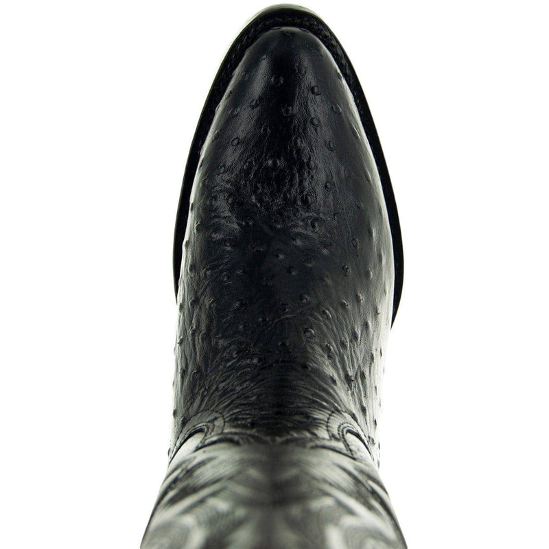 Men's Black Ostrich Print Cowboy Boots (H7002)