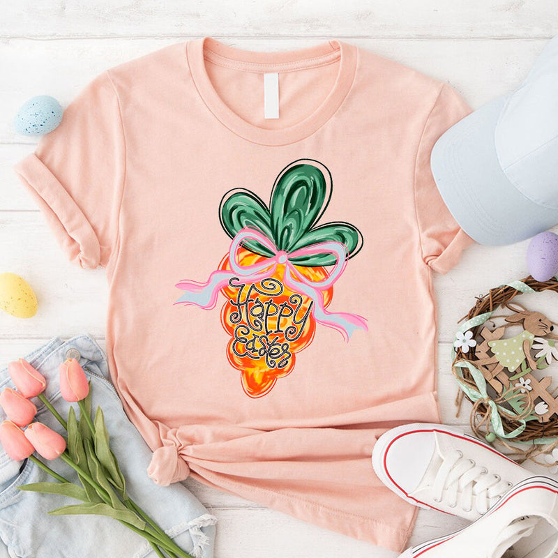 Happy Easter Carrot Coquette Tees