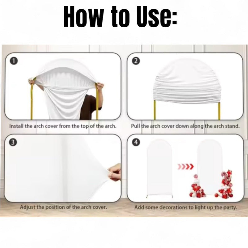 Four Ever Young Fabric Arch Cover - 4th Birthday Party Decor