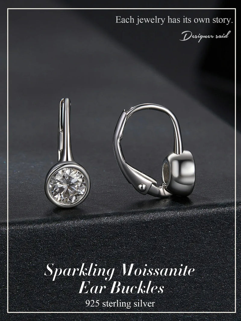 1CT Moissanite Drop Dangle Earrings 925 Sterling Silver Wedding Bridal Gift
