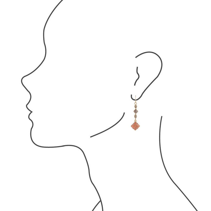 Spicy Orange Coral Drop Earrings
