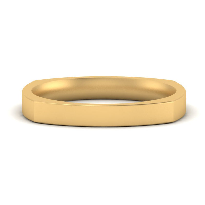 Square Comfort Fit Mens Wedding Band