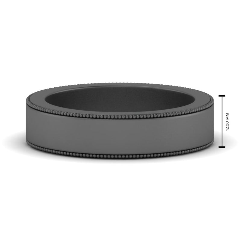 Flat Milgrain Mens Wedding Band