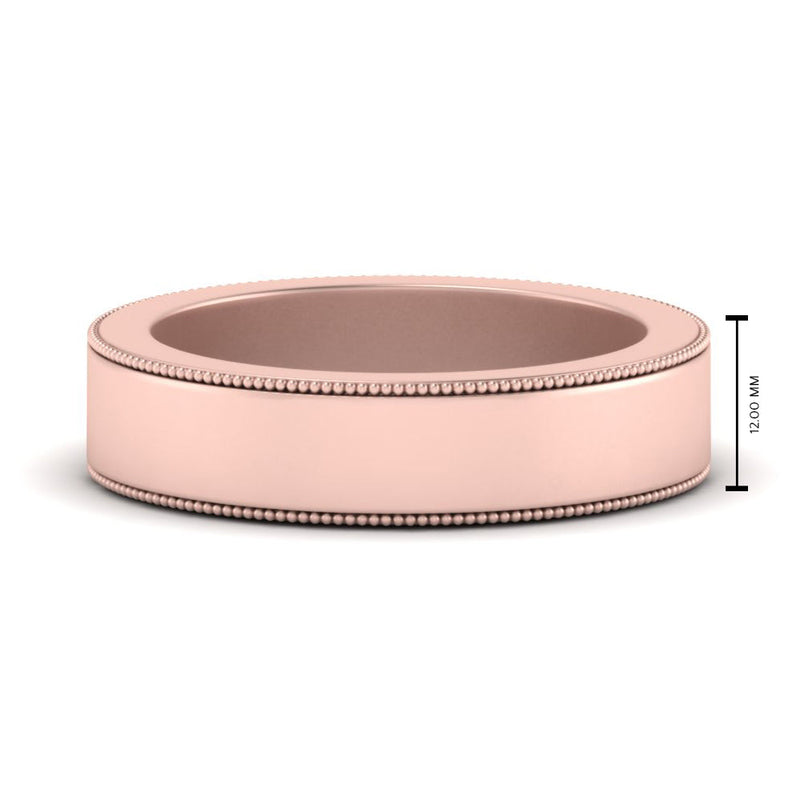 Flat Milgrain Mens Wedding Band