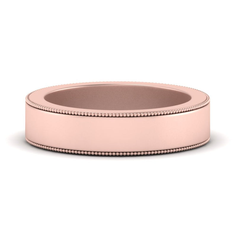 Flat Milgrain Mens Wedding Band
