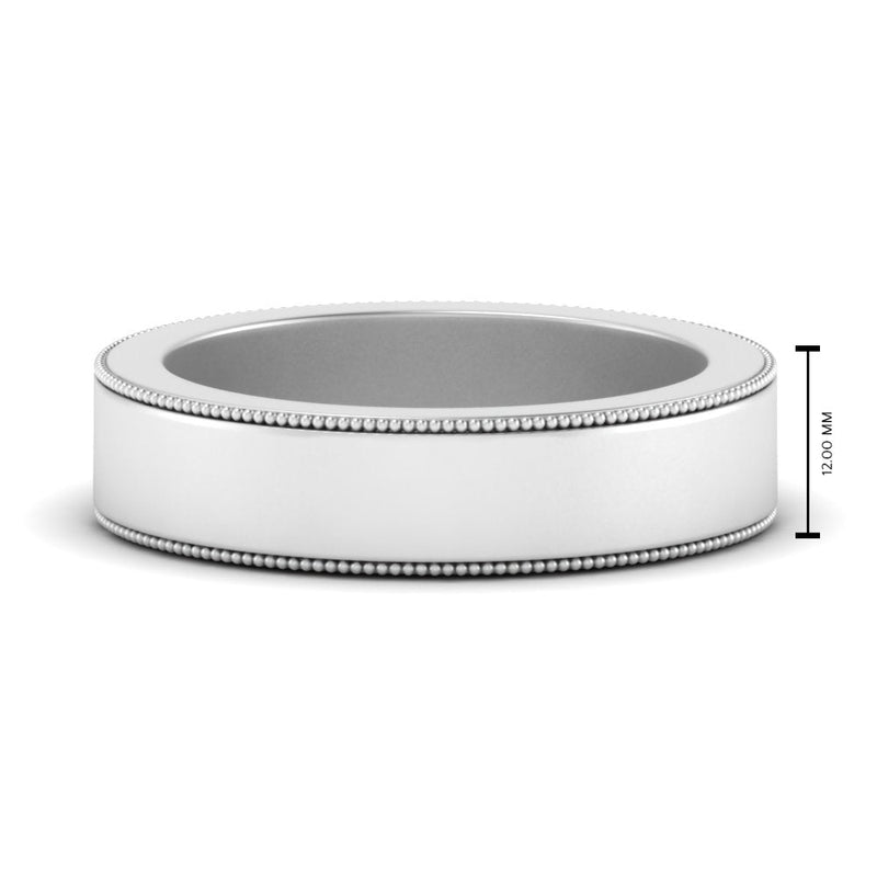 Flat Milgrain Mens Wedding Band