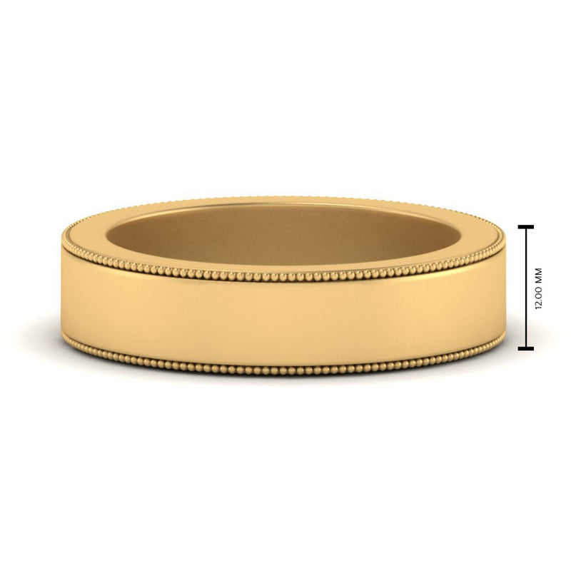 Flat Milgrain Mens Wedding Band