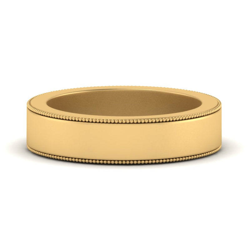 Flat Milgrain Mens Wedding Band