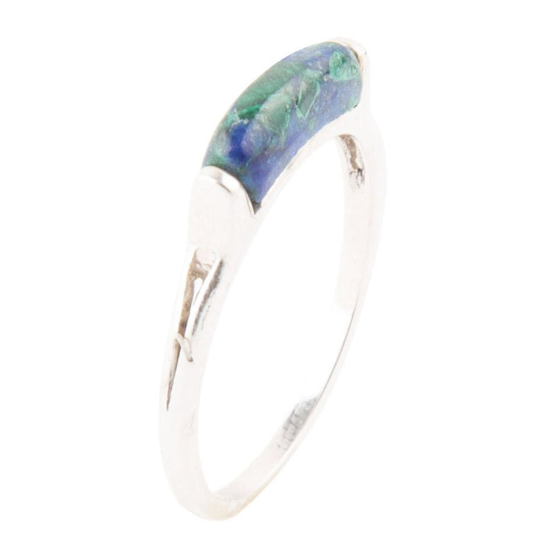 Stackable Blue and Green Azurite Sterling Silver Ring