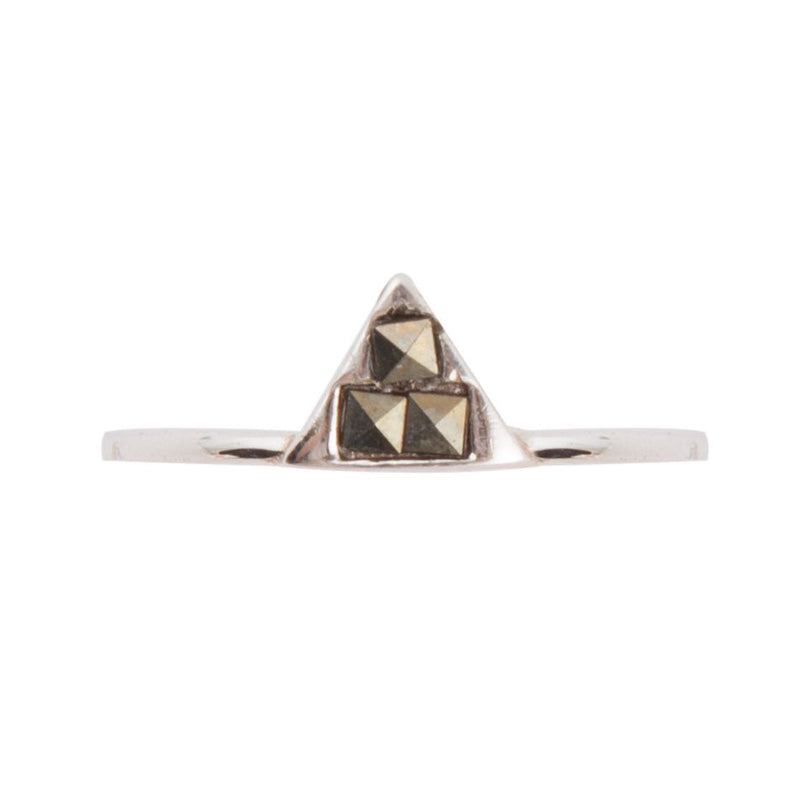 Stackable Marcasite and Sterling Silver Pyramid Ring