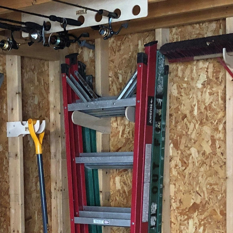 Shed Tool Organizer – Step Ladder & Yard Tool Storage Rack