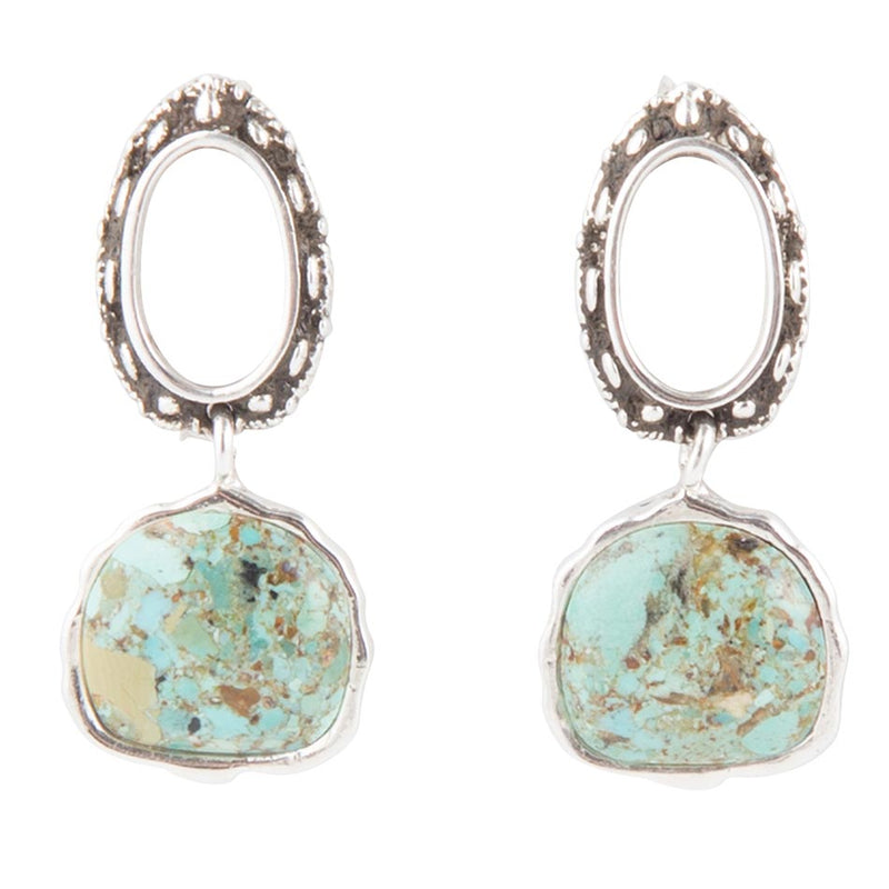 Sterling Silver Blue Turquoise Drop Earrings
