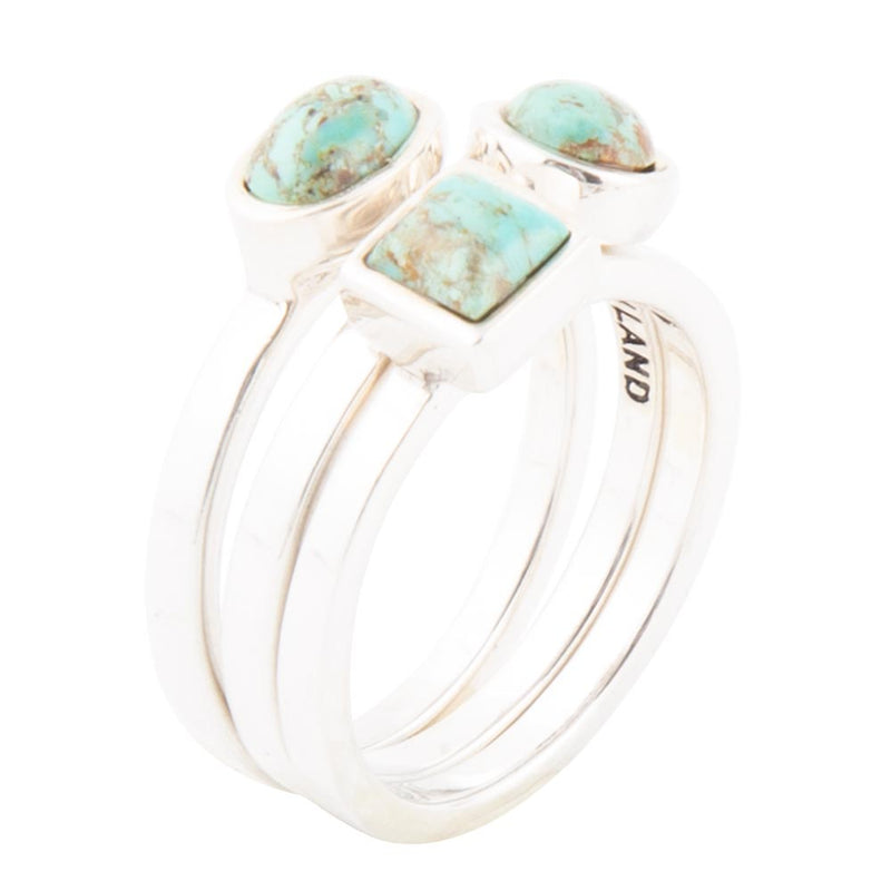 Sterling Silver Blue Turquoise Stackable Ring