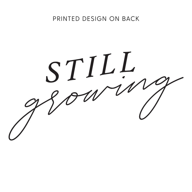 Embroidered Pocket Flowers on Front w/ Printed Still Growing on Back - Comfort Colors Tee