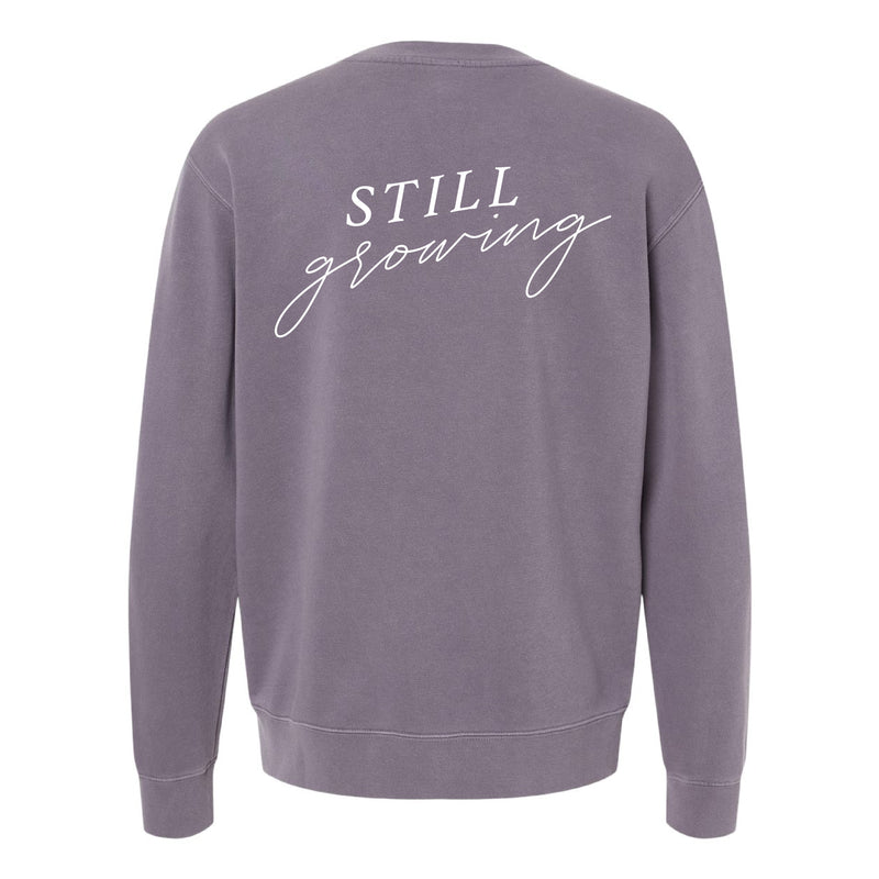 Embroidered/Printed PIGMENT Crewneck (pf&b) - Flowers / Still Growing