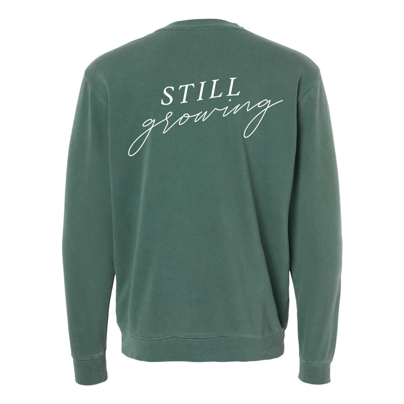 Embroidered/Printed PIGMENT Crewneck (pf&b) - Flowers / Still Growing