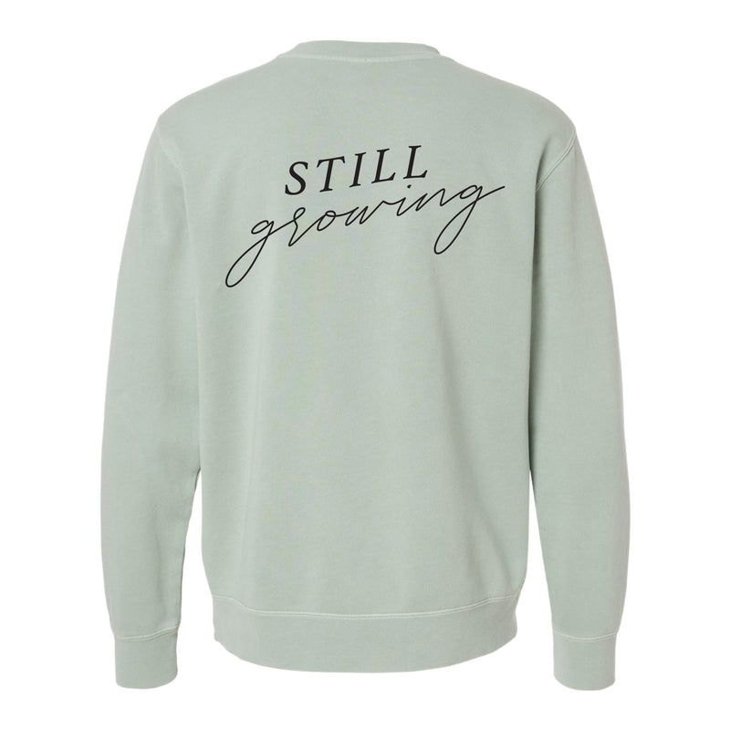 Embroidered/Printed PIGMENT Crewneck (pf&b) - Flowers / Still Growing