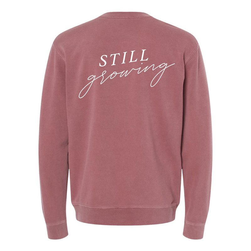 Embroidered/Printed PIGMENT Crewneck (pf&b) - Flowers / Still Growing