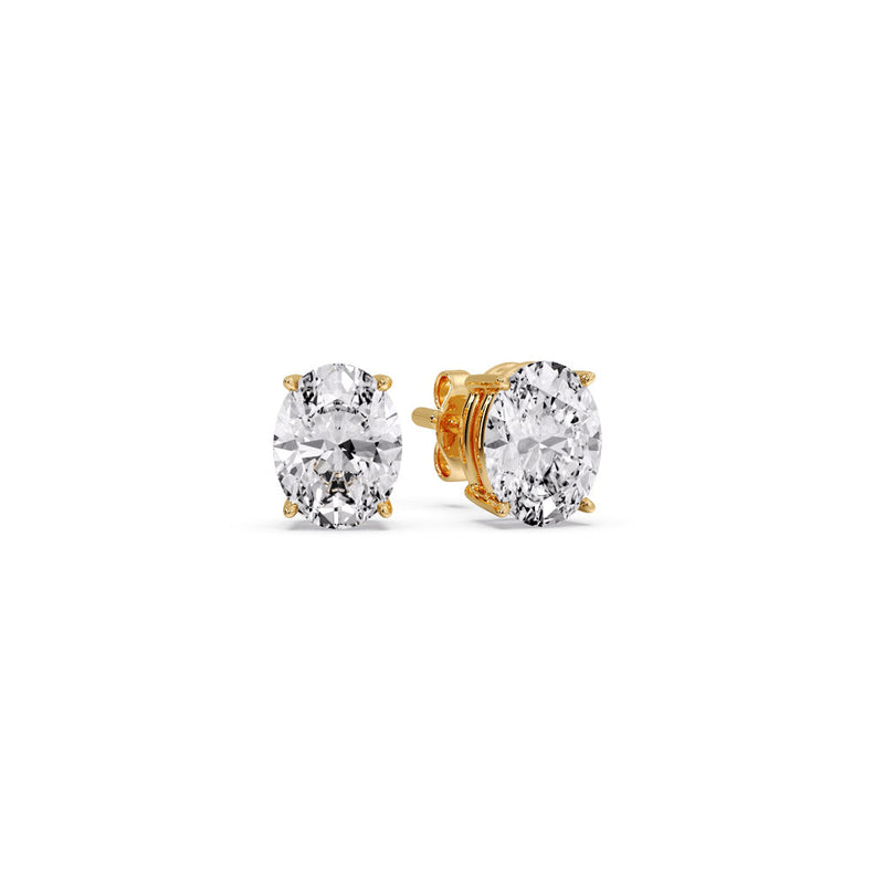 Classic Four Prong Oval Diamond Solitaire Stud Earrings (1.00 Ct - 10.00 Ct)