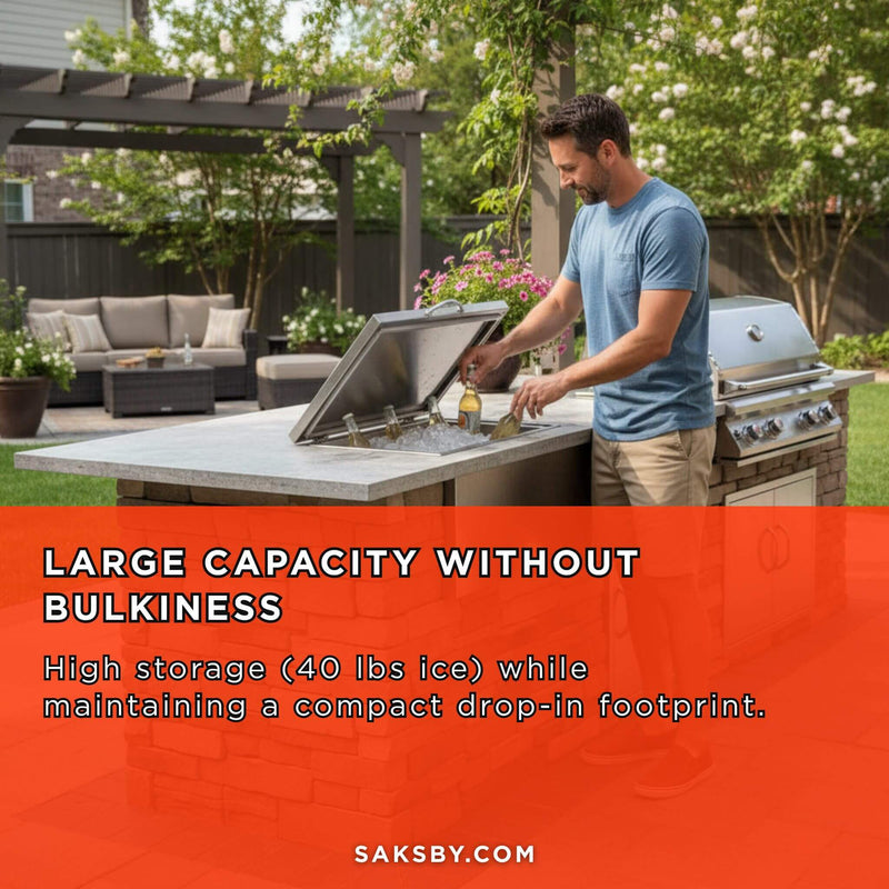 Summerset 28-Inch Wide 2.7FT Drop-In Ice Cooler With 40 Pound Ice Capacity [SSIC-28] (SAK34267)